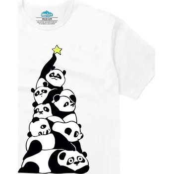 Pánské tričko Pánské tričko Vánoční Pandí Stromek (Velikost: 4XL, Barva: Bílá)