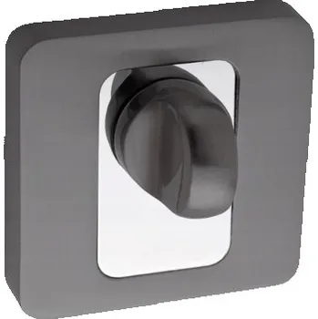 Dveřní kování Interiérová klika Kuchinox Krátká, Čtvercová rozeta, Štít s WC zámkem