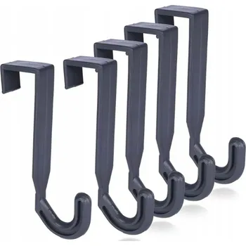 Věšák Haczyki věšáky sada 5 ks na dveře do kuchyně koupelny háček černý