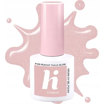 Lak na nehty HI HYBRID Hybridní lak na nehty č. 136 Peachy Tulle Glow 5 ml