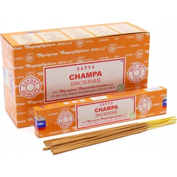 Čajovna Vonné tyčinky Satya Champa Indie, přírodní vonné kužely, sada 12 Ks
