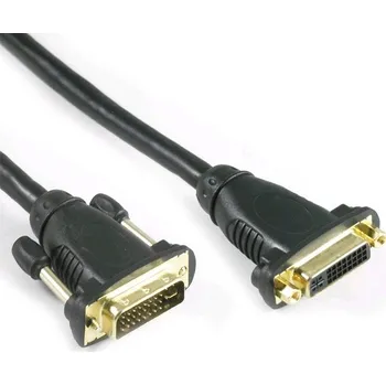 Audio kabel Lyndahl DVI kabel DVI-I 24 plus 5pól. Zástrčka, DVI-I 24 plus 5pól. zásuvka 0.5 m černá LKDVFM30005 DVI kabel