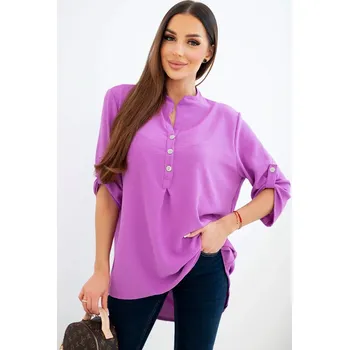 Dámská halenka Halenka s delším zadním dílem fialová UNI