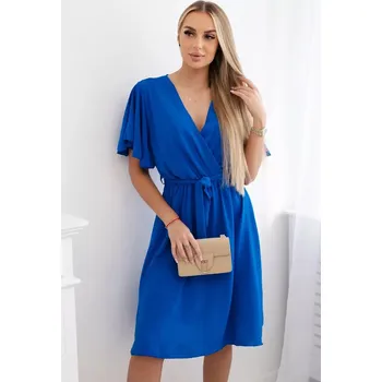 Dámské šaty Šaty s vrstveným výstřihem chrpově modrá UNI