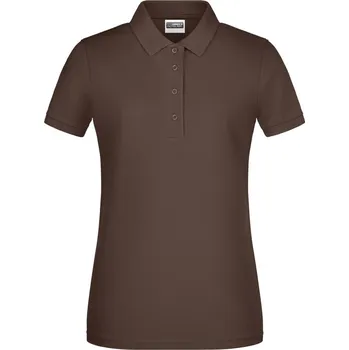 James & Nicholson Polokošile JN 8009, bio bavlna, krátký rukáv, dámská COT02800914502-brown M Hnědá