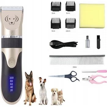 Kosmetika pro psa STROJEK NA STŘÍHÁNÍ PSŮ KOČEK ZVÍŘAT TICHÝ PROFESIONÁLNÍ SADA