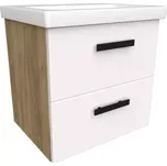 Skříňka s umyvadlem Songa 50 bílý/dub