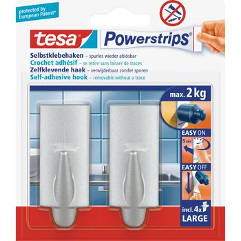 Izolační páska tesa POWERSTRIPS® Lepicí háček Large Trend chrom (matný) Množství: 2 ks