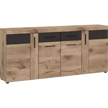 Kancelářská sestava Komoda Grano GRNK03 4D2S dub viking/pvc dub viking/pvc šedý vesmír