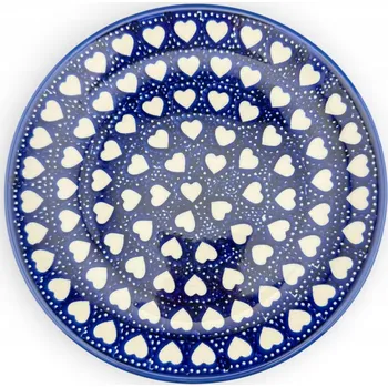 Talíř Mělký talíř na oběd/snídani 21,5 cm Srdíčka SEM Ceramika Bolesławiec