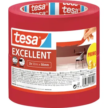Izolační páska tesa EXCELLENT 56549-00000-00 krepová lepicí páska červená (d x š) 50 m x 50 mm 2 ks