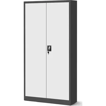 Kancelářská sestava Skříň Jan kov antracit/bílá