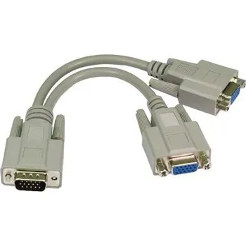 Video kabel RS PRO, A: Vnější HD15 VGA, B: Vnitřní HD15 VGA Kabel VGA 200 mm, Černá