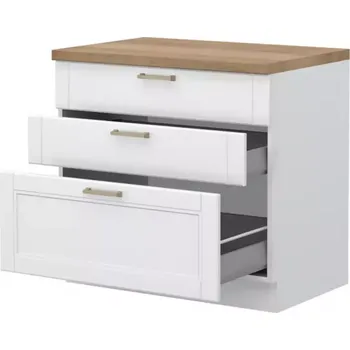 Kuchyňská skříňka Kuchyňská Skříňka Tara R-90-3mbox/4 White Mat
