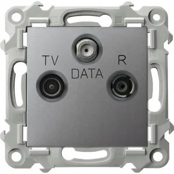 Elektrická zásuvka ANTÉNNÍ ZÁSUVKA RTV-DATA 5-862MHz OSPEL SAFÍR GPA-ZD/m/70 ŠEDÁ MATNÁ