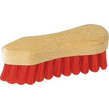 Pro koně Kartáček na kopyta, dřevěná rukojeť, červený