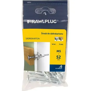 Hmoždinka Kotva do sádrokartonu SM 10 se šroubem M5x52 mm (6 ks)