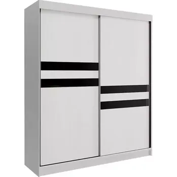 Předsíňová stěna Skříň Asturia 150cm Bílá Sklo