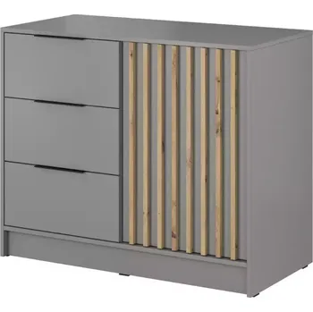 Komoda Nelly 1d šedá/lamela artisan