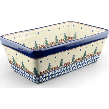 Forma na pečení Forma na pečení forma na biskupský chlebíček, paštiku - Vánoční stromky 340X - Keramika Bolesławiec