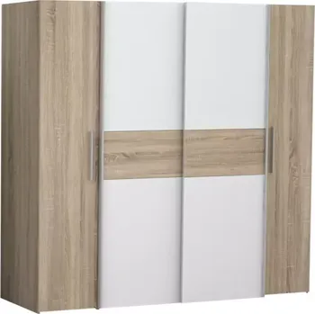 Kancelářská sestava Skříň Kalixtus 200cm 4d Dub Sonom/Bílý