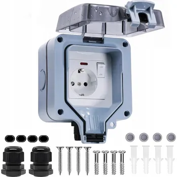 Elektrická zásuvka Venkovní elektrická zásuvka šedá