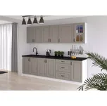 Kuchyňská linka Stilo claygrey/bílá 260 bez pracovní desky