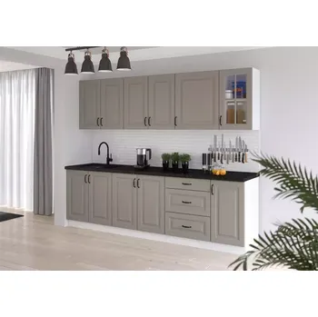 Kuchyňská linka Kuchyňská linka Stilo claygrey/bílá 260 bez pracovní desky