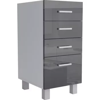 Kuchyňská skříňka Kuchyňská Skříňka Lucjan 40d 4s lux černá