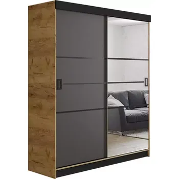 Kancelářská sestava Skříň Retro 138 4l Craft / Přední Grafit