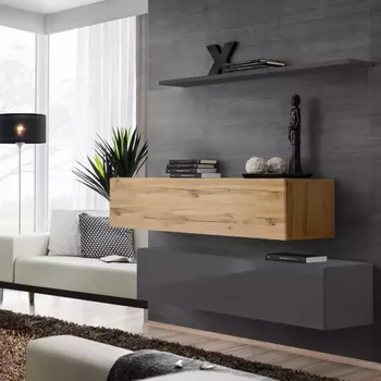 Komoda Komoda+Polica Switch Sb II Grafit/Wotan/Grafit