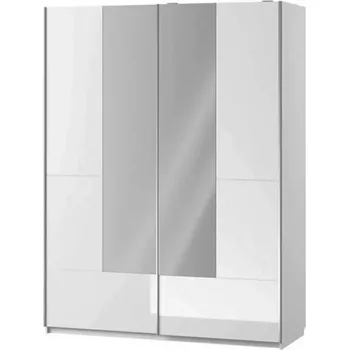 Předsíňová stěna Skříň Selene 164 cm, bílá mat / bílá lesk