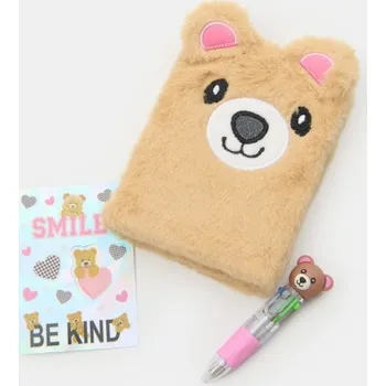 Sinsay - Plyšový zápisník, pero a samolepky s motivem medvídka - béžová - 824GH-08X - 824GH-08X-ONE