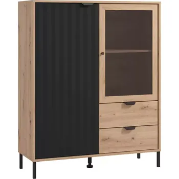 Obývací stěna Vitrína Vandea 2K2F artisan/černá 11013561