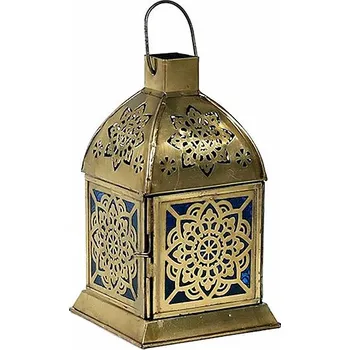 Svícen Lampa - kovový svícen Mandala na čajové svíčky 9 x 9 x 15,5 cm