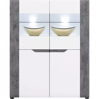 Obývací stěna Vitrína Brando B04 bílá/beton