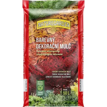 Substrát Barvený dekorační mulč červený 50l