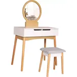 Toaletní stolek se stoličkou Sylvia 017 9515 barva bílá/přírodní