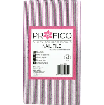 PROFICO Pilník ECO na nehty 180/240 rakvička černá 25 ks