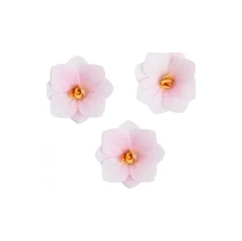 Jedlá dekorace na dort Jedlá dekorace - Hortenzie růžová 3,6 cm / jedlý papír - 18 ks