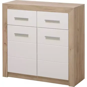 Komoda Astor 2d2s dub šedá/bílá lesk 11008635