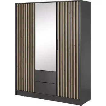 Předsíňová stěna Skříň Nelly 3d zrcadlo grafit/lamela artisan