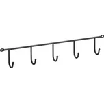 Věšáková lišta 5 háčků černá