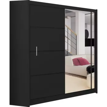 Předsíňová stěna Skříň Vista 180 černá / zrcadlo