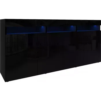 Kancelářská sestava Komoda Izumi 175 BL černá mat/lesk