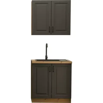 Kuchyňská linka Kuchyňská linka Stilo grafit/artisan 80cm bez pracovní desky