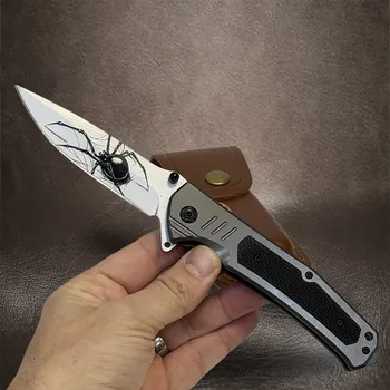 kapesní nůž Nůž pavouk + kožené pouzdro a vlastní text, monogram + prémiové dárkové balení BE Original