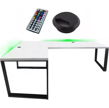 Kancelářská sestava Psací Stůl Roh. Loft Low Bílý 202x136x2,8 Model 2