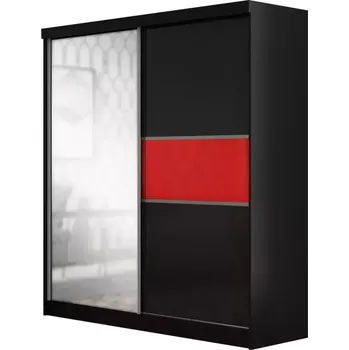 Předsíňová stěna Skříň Madera 150cm Cerna/Cervena