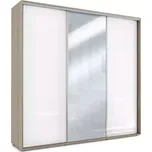 Skříň Amelia 278cm Zrcadlo Sonoma/Bílý Lesk